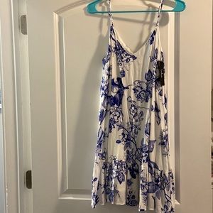 Lulu's White Floral Print Dress